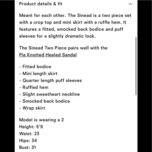 Reformation Sinead Two Piece  Sofie  AUTHENTIC - Picture 7 of 15